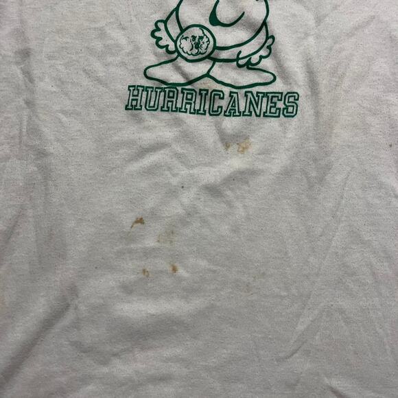 Vintage 80s Saint John's Hurricanes White/Green Ringer Shirt - Picture 3 of 4